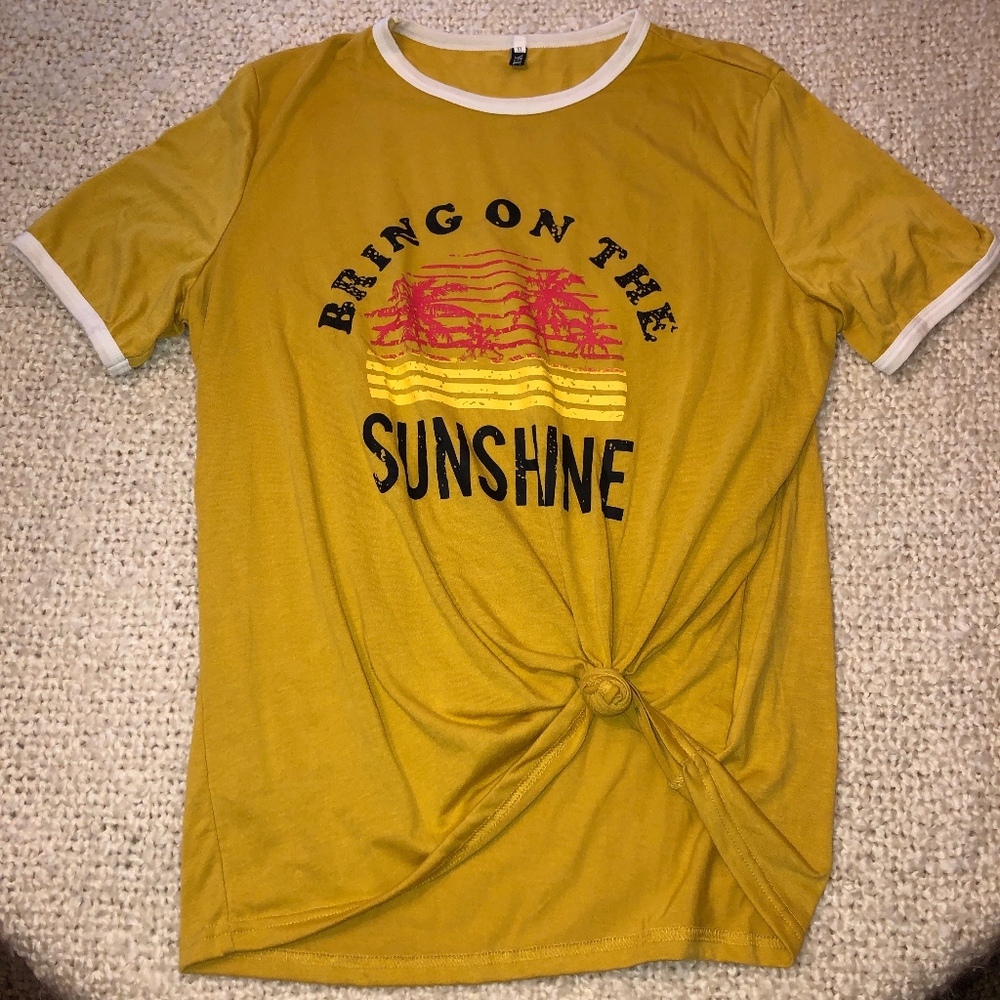YEXIPO/Bring on the sunshine gold T shirt/xl